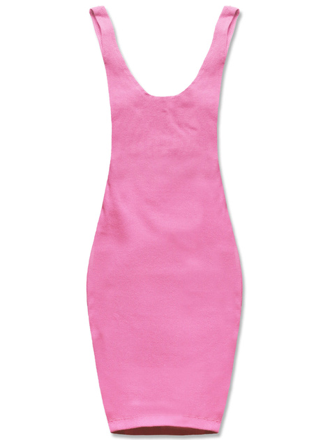 Różowa casualowa sukienka na ramiączka basic