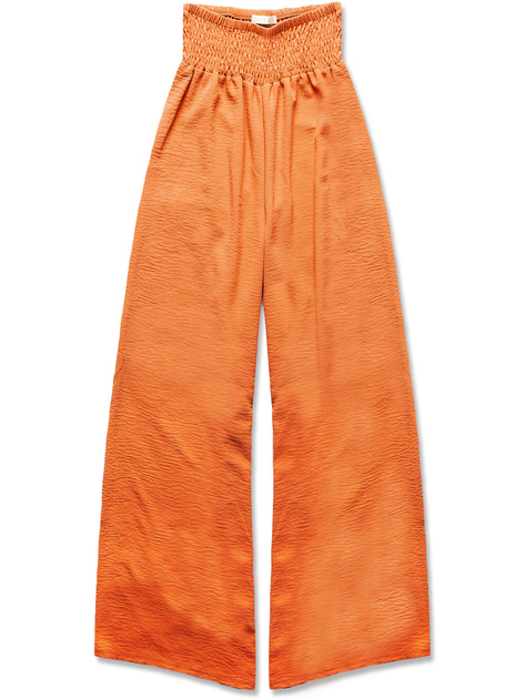 Pomarańczowe czadowe eleganckie spodnie z szeroką nogawką